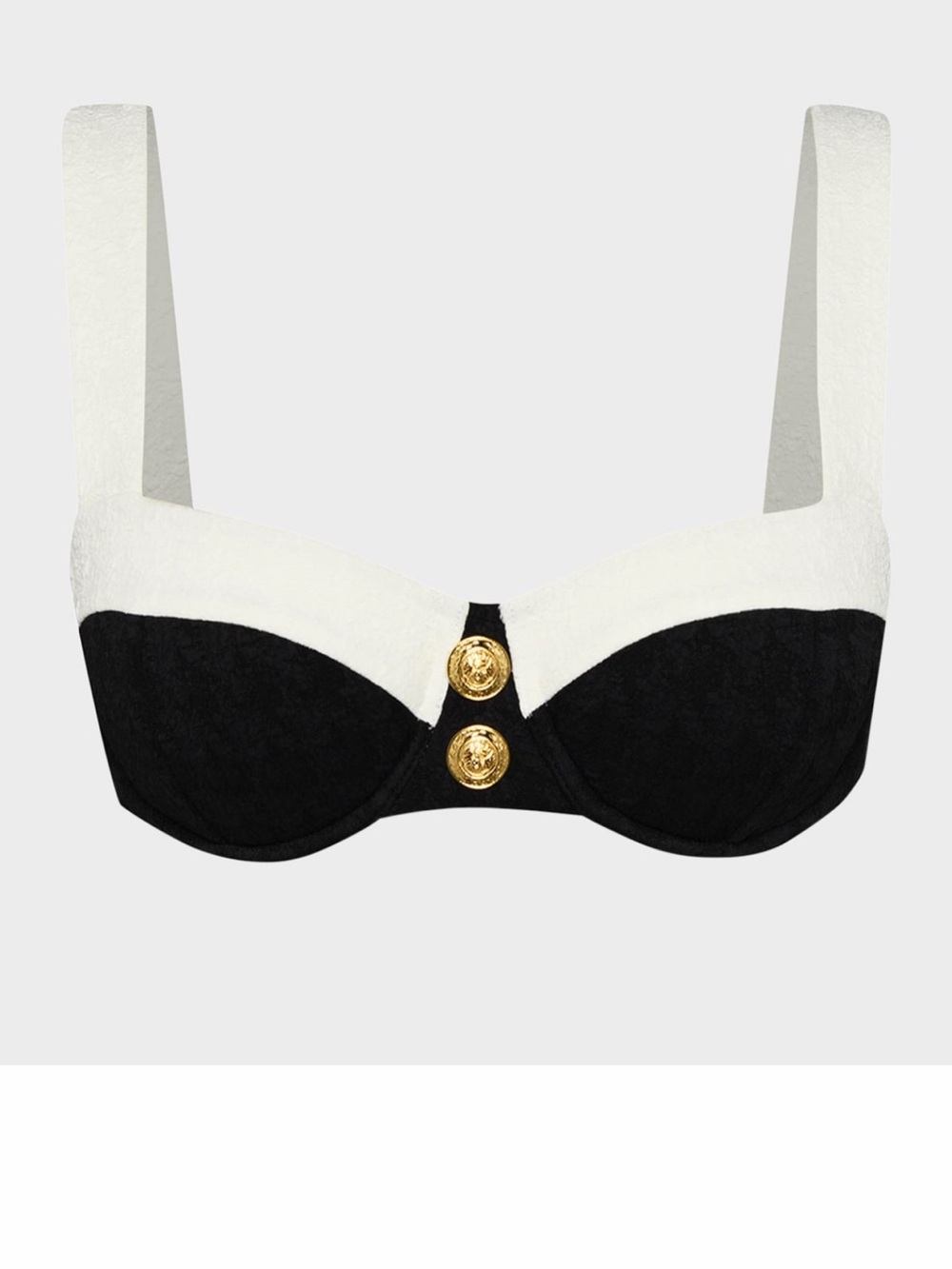 L'AGENCE Alexandria Color Blocked Bikini Top, Black XS (NWT)